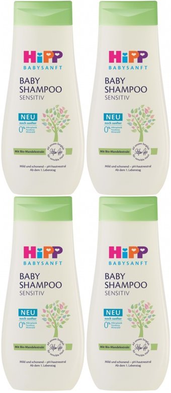 Hipp Babysanft Göz Yakmayan Hipoalerjenik Yenidoğan Hassas Ciltler İçin Badem Özlü Bebek Şampuanı 4x200 ml