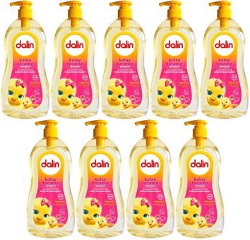 Dalin Kolay Tarama Göz Yakmayan Hipoalerjenik Yenidoğan Hassas Ciltler İçin Badem Özlü Bebek Şampuanı 9x700 ml