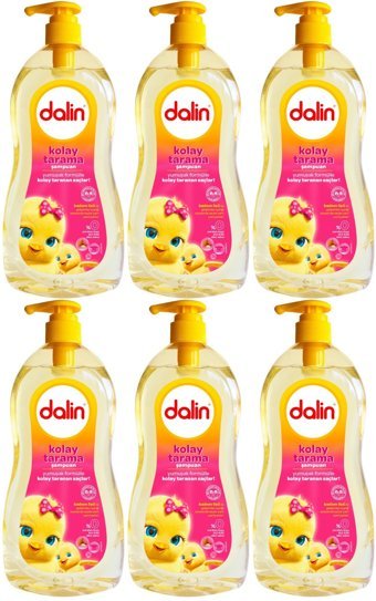 Dalin Kolay Tarama Göz Yakmayan Hipoalerjenik Yenidoğan Hassas Ciltler İçin Badem Özlü Bebek Şampuanı 6x700 ml