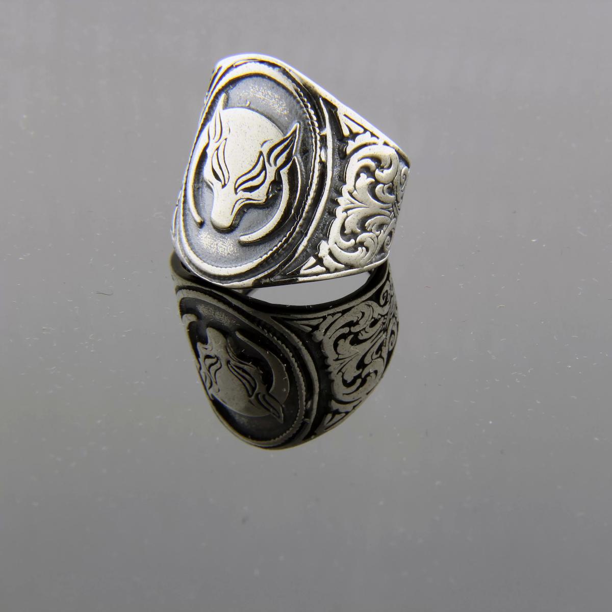 İpek Silver 925 Ayar Kurt Gümüş Yüzük