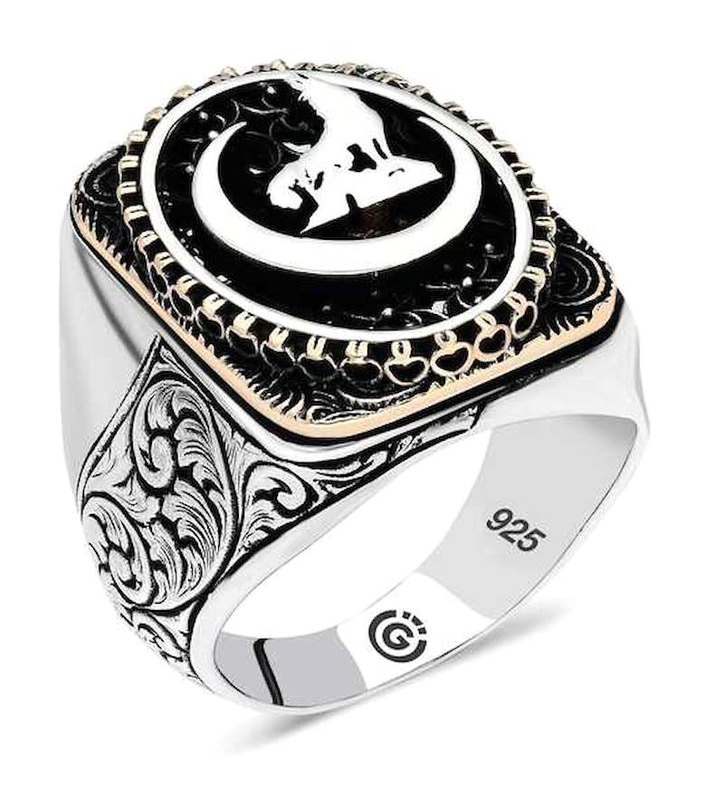 Stillove 925 Ayar Bozkurt Oval Gümüş Yüzük