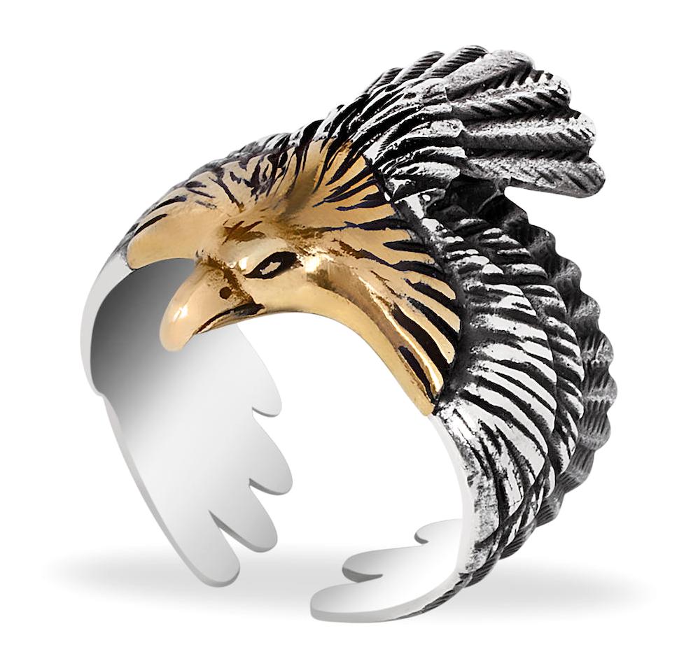 Chavin Jewelry Zirkon Taşlı Ayarlanabilir Kartal Cs63 Gümüş Yüzük