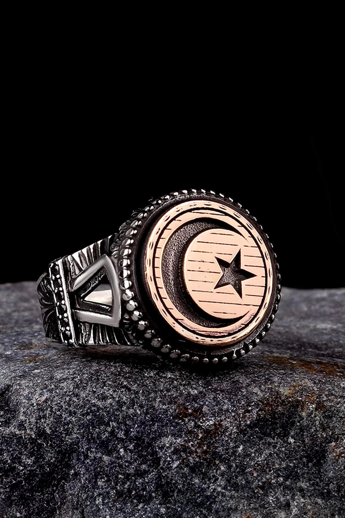 İpek Silver Zirkon Taşlı 925 Ayar Ay Yıldız Gümüş Yüzük