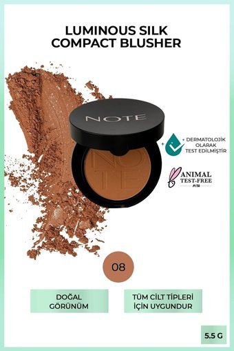 Note Luminous Silk Compact No:08 Bronze Show Mat Toz Allık
