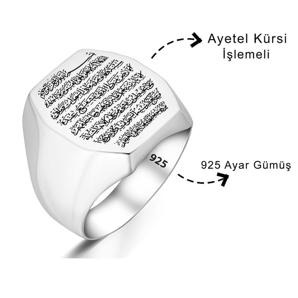 Tesbih Sepetim 925 Ayar Dini Dua Gümüş Yüzük