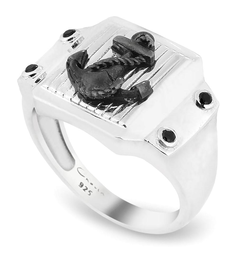 Chavin Jewelry Zirkon Taşlı Denizci Db91 Gümüş Yüzük