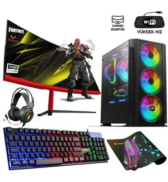 Biggamex GM54 Harici GeForce GT 730 Intel Core i5 3470 16 GB Ram 512 GB SSD Tower FreeDos 23.8 inç Monitörlü Masaüstü Oyuncu Bilgisayarı