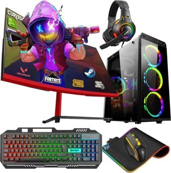 Zeiron RX44 Harici GeForce GT 730 Intel Core i5 3470 16 GB Ram 240 GB + 1 TB SSD Tower FreeDos 23.8 inç Monitörlü Masaüstü Oyuncu Bilgisayarı