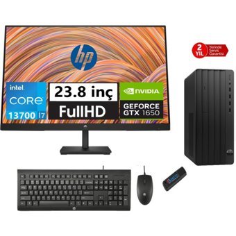 Hp 290 Pro G9 6624A8ET07 Harici GeForce GTX 1650 Intel Core i7 13700 16 GB Ram 512 GB SSD Tower FreeDos 23.8 inç Monitörlü Masaüstü Oyuncu Bilgisayarı + Zetta Flash Bellek