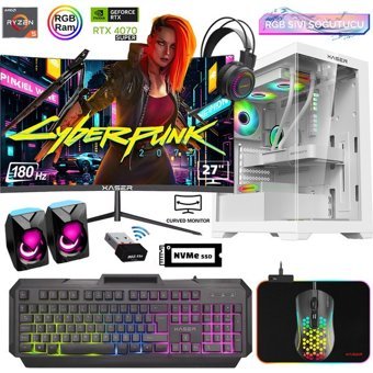 Xaser XSR819 Harici GeForce RTX 4070 Super AMD Ryzen 5 5600 16 GB Ram 512 GB SSD Tower FreeDos 27 inç Monitörlü Masaüstü Oyuncu Bilgisayarı
