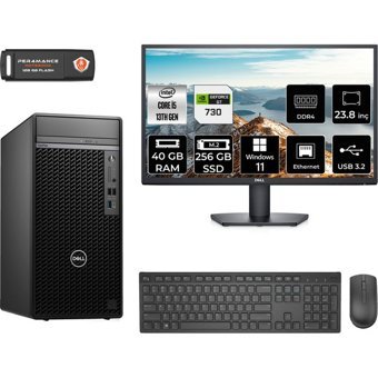 Dell Optiplex 7010MT N010O7010MTUMNT2386 Harici GeForce GT 730 Intel Core i5 13500 40 GB Ram 256 GB SSD Tower Windows 11 Home 23.8 inç Monitörlü Masaüstü Oyuncu Bilgisayarı + PER4 BELLEK