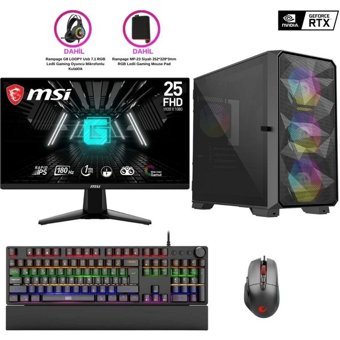 Creature CRTG79 Harici GeForce RTX 4060 AMD Ryzen 5 5600 16 GB Ram DDR4 1 TB SSD Tower FreeDos 24.5 inç Monitörlü Masaüstü Oyuncu Bilgisayarı