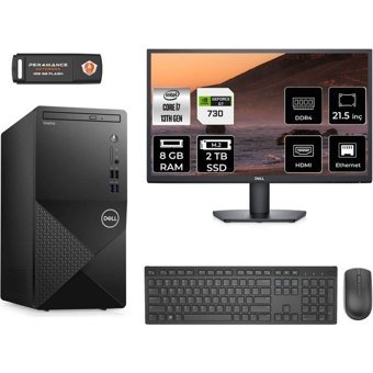 Dell Vostro 3020 N2062VDT3020MTUMNT2304 Harici GeForce GT 730 Intel Core i7 13700 8 GB Ram 2 TB SSD Tower FreeDos 21.5 inç Monitörlü Masaüstü Oyuncu Bilgisayarı + PER4 BELLEK
