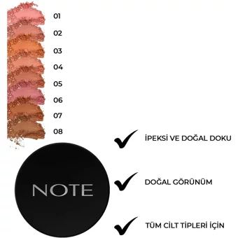Note Luminous Silk Compact No:01 Pinky Beach Mat Toz Allık