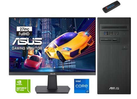 Asus S500TE-I7161TBB0D E1S500TE-I7161TBB0D54 Harici GeForce GT 1030 Intel Core i7 13700 32 GB Ram 2 TB SSD Tower Windows 11 Pro 23.8 inç Monitörlü Masaüstü Oyuncu Bilgisayarı + Zetta Flash Bellek