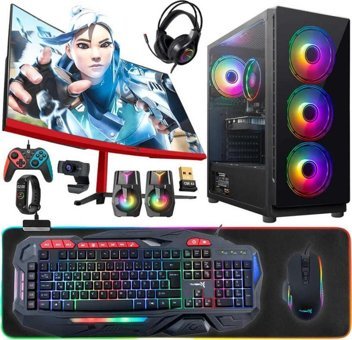 Turbox TX5025 Harici Radeon RX 560 Intel Core i5 9400F 16 GB Ram GDDR5 1 TB SSD Tower FreeDos 23.6 inç Monitörlü Masaüstü Oyuncu Bilgisayarı
