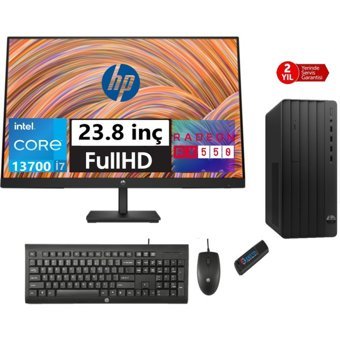 Hp 290 Pro G9 5624A8ET46 Harici Radeon RX 550 Intel Core i7 13700 16 GB Ram 256 GB SSD Tower Windows 11 Pro 23.8 inç Monitörlü Masaüstü Oyuncu Bilgisayarı + Zetta Flash Bellek