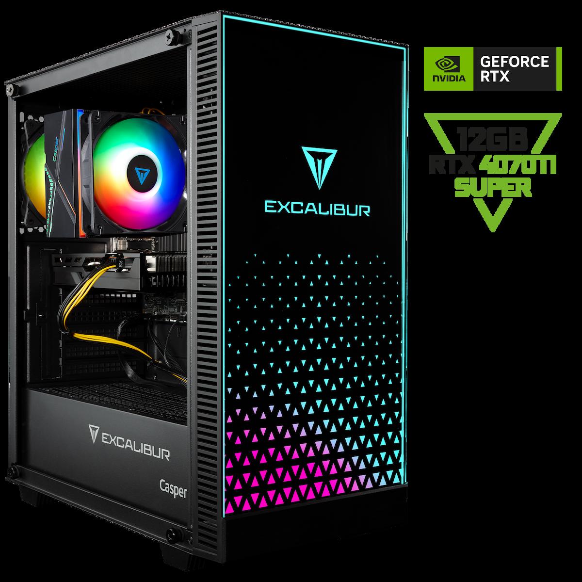 Casper Excalibur E65H.127F-DFP0X-0HG Harici GeForce RTX 4070 Tİ Super Intel Core i7 12700F 32 GB Ram 1 TB SSD Tower FreeDos Masaüstü Oyuncu Bilgisayarı