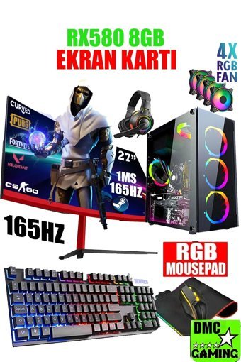 Dmc N243 Harici Radeon RX 580 AMD Ryzen 7 3700X 32 GB Ram 1 TB HDD + 256 GB SSD Tower FreeDos 27 inç Monitörlü Masaüstü Oyuncu Bilgisayarı