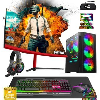 Biggamex TR16 Harici GeForce GTX 1050 Tİ Intel Core i5 3470 16 GB Ram 512 GB SSD Tower FreeDos 23.8 inç Monitörlü Masaüstü Oyuncu Bilgisayarı