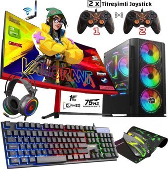 Zeiron CX44 Harici GeForce GT 730 Intel Core i7 860 16 GB Ram 256 GB SSD Tower FreeDos 23.8 inç Monitörlü Masaüstü Oyuncu Bilgisayarı