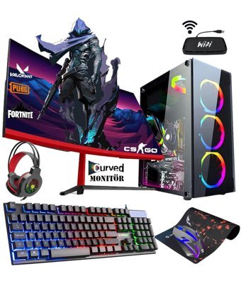 Zeiron SP04 Harici GeForce GT 730 Intel Core i5 3470 16 GB Ram 500 GB HDD + 1 TB SSD Tower FreeDos 23.8 inç Monitörlü Masaüstü Oyuncu Bilgisayarı