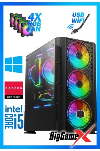 Biggamex Hero Harici Radeon RX 560 Intel Core i5 10400F 32 GB Ram 512 GB SSD Tower FreeDos Masaüstü Oyuncu Bilgisayarı