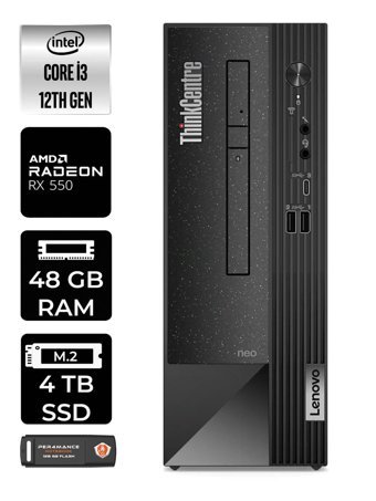 Lenovo Thinkcentre Neo 50S 11SX002VTX Harici Radeon RX 550 Intel Core i3 12100 48 GB Ram 4 TB SSD Tower Windows 11 Pro Masaüstü Oyuncu Bilgisayarı + PER4 BELLEK