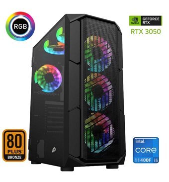 Xaser XSR651 Harici GeForce RTX 3050 Intel Core i5 11400F 32 GB Ram 512 GB SSD Tower FreeDos Masaüstü Oyuncu Bilgisayarı