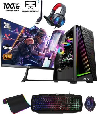 Izoly Avatar Harici Radeon RX 550 AMD Ryzen 5 5500 32 GB Ram 512 GB SSD Tower FreeDos 24 inç Monitörlü Masaüstü Oyuncu Bilgisayarı