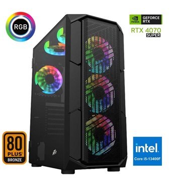 Xaser XSR676 Harici GeForce RTX 4070 Super Intel Core i5 13400F 16 GB Ram 512 GB SSD Tower FreeDos Masaüstü Oyuncu Bilgisayarı