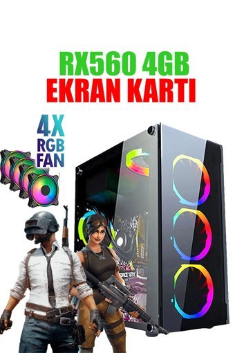 Dmc N04X Harici Radeon RX 560 Intel Core i5 3470 16 GB Ram GDDR5 256 GB SSD Tower FreeDos Masaüstü Oyuncu Bilgisayarı