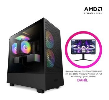 Creature CRTG59 Harici Radeon RX 7700 XT AMD Ryzen 5 7600 16 GB Ram 512 GB SSD Tower FreeDos 24 inç Monitörlü Masaüstü Oyuncu Bilgisayarı