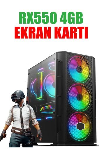 Dmc N179X Harici Radeon RX 550 Intel Core i5 9400F 16 GB Ram 256 GB SSD Tower FreeDos Masaüstü Oyuncu Bilgisayarı