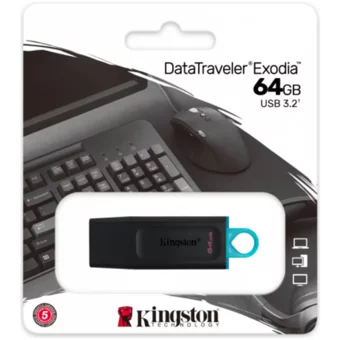 Kingston Data Traveler Exodia USB 3.2 Usb Type-A 32 GB Flash Bellek Siyah