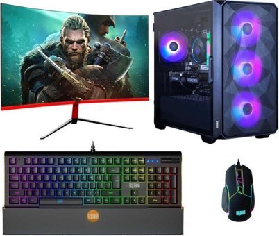 Turbox TX4206 Harici Radeon RX 580 AMD Ryzen 5 5500 16 GB Ram 1 TB SSD Tower FreeDos 23.6 inç Monitörlü Masaüstü Oyuncu Bilgisayarı
