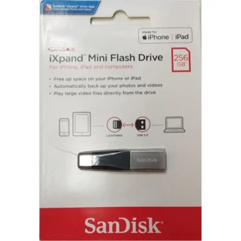 Sandisk IXpand Mini Sdıx40N-256G-Gn6Ne Mini Çift Taraflı USB 3.1 Lightning 256 GB Flash Bellek Gri