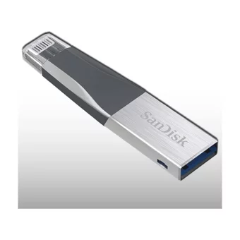 Sandisk IXpand Mini Sdıx40N-256G-Gn6Ne Mini Çift Taraflı USB 3.1 Lightning 256 GB Flash Bellek Gri