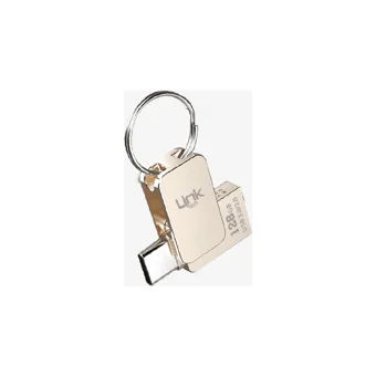 Linktech T128 Premium Mini Çift Taraflı USB 3.0 Usb Type-C 128 GB Flash Bellek Gümüş