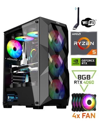 Izoly Marduk Harici GeForce RTX 4060 AMD Ryzen 5 5500 16 GB Ram GDDR6 512 GB SSD Tower FreeDos Masaüstü Oyuncu Bilgisayarı