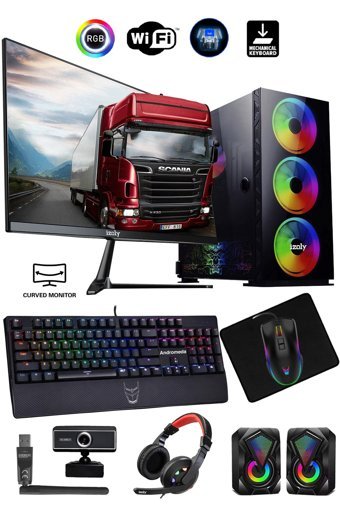 Izoly Beta Harici GeForce RTX 2060 Super Intel Core i3 10100F 16 GB Ram 512 GB SSD Tower FreeDos 24 inç Monitörlü Masaüstü Oyuncu Bilgisayarı