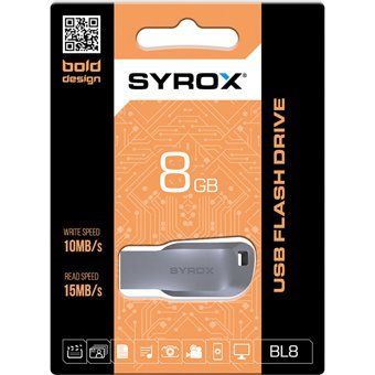Syrox BL8 Bold Design USB 2.0 Usb Type-A 8 GB Flash Bellek Gümüş