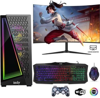 Izoly Jet X Harici GeForce GTX 1660 Super Intel Core i5 4590 16 GB Ram 256 GB SSD Tower FreeDos 24 inç Monitörlü Masaüstü Oyuncu Bilgisayarı