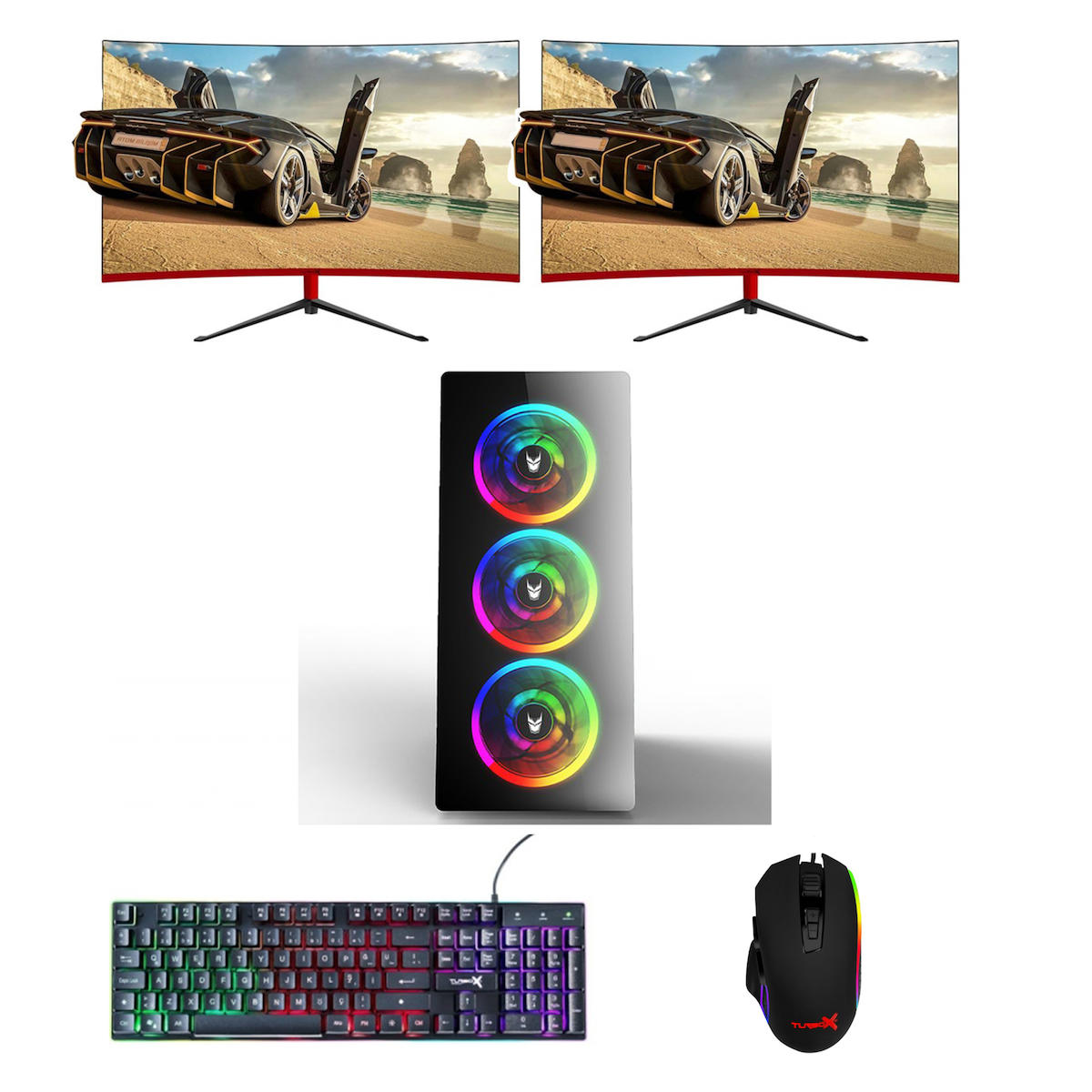 Oleas GM258 Harici Radeon RX 580 Intel Core i5 6500 16 GB Ram 256 GB SSD Tower FreeDos 23.6 inç Monitörlü Masaüstü Oyuncu Bilgisayarı