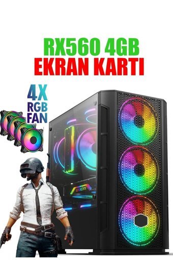 Dmc N35X Harici Radeon RX 560 Intel Core i5 2400 16 GB Ram GDDR5 256 GB SSD Tower FreeDos Masaüstü Oyuncu Bilgisayarı