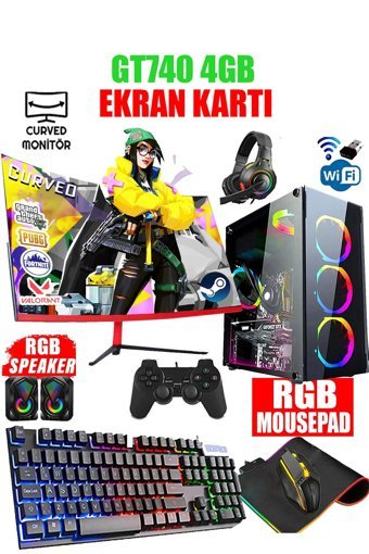 Dmc N117X Harici GeForce GT 740 Intel Core i5 3470 16 GB Ram 500 GB HDD + 256 GB SSD Tower FreeDos 24 inç Monitörlü Masaüstü Oyuncu Bilgisayarı