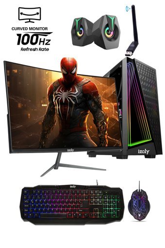 Izoly Cosmıc Harici Radeon RX 580 Intel Core i5 3470 16 GB Ram 512 GB SSD Tower FreeDos 24 inç Monitörlü Masaüstü Oyuncu Bilgisayarı