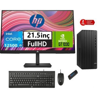 Hp 290 Pro G9 49M9C0AT22 Harici GeForce GT 1030 Intel Core i5 12500 8 GB Ram 512 GB SSD Tower Windows 11 Home 21.5 inç Monitörlü Masaüstü Oyuncu Bilgisayarı + Zetta Flash Bellek