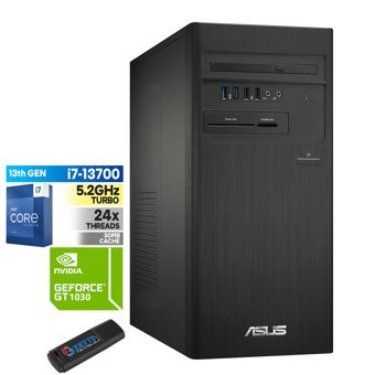 Asus S500TE-I7161TBB0D B1S500TE-I7161TBB0D06 Harici GeForce GT 1030 Intel Core i7 13700 16 GB Ram 256 GB SSD Tower FreeDos Masaüstü Oyuncu Bilgisayarı + Zetta Flash Bellek