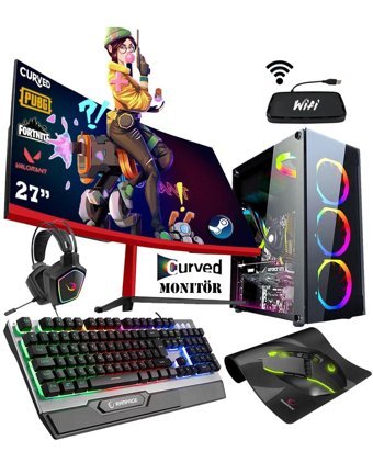 Zeiron OX37 Harici Radeon RX 550 Intel Core i5 3470 16 GB Ram 1 TB HDD + 128 GB SSD Tower FreeDos 27 inç Monitörlü Masaüstü Oyuncu Bilgisayarı